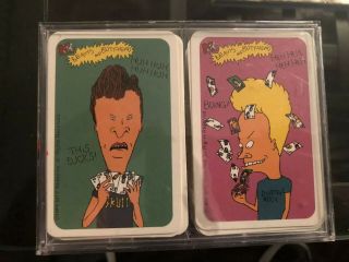 Vintage Beavis And Butt - Head Playing / Poker Cards (2) Decks.  1996 Mtv Network