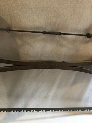 Antique Wooden Buck Bow Saw Wood Primitive Rustic - Old 3