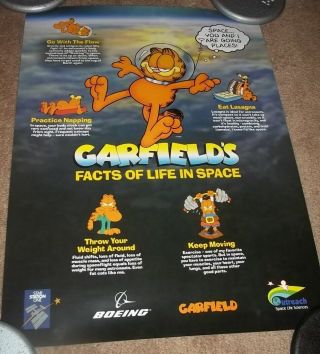 Nasa Commissioned Vintage Collectible Garfield Poster Facts Of Life In Space Wow