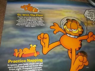 NASA Commissioned Vintage Collectible Garfield Poster Facts Of Life In Space WOW 2