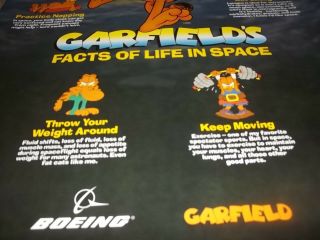 NASA Commissioned Vintage Collectible Garfield Poster Facts Of Life In Space WOW 3