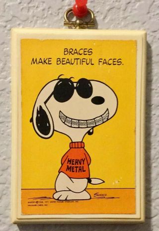 Vintage Snoopy Wall Plaque Braces Make Faces 
