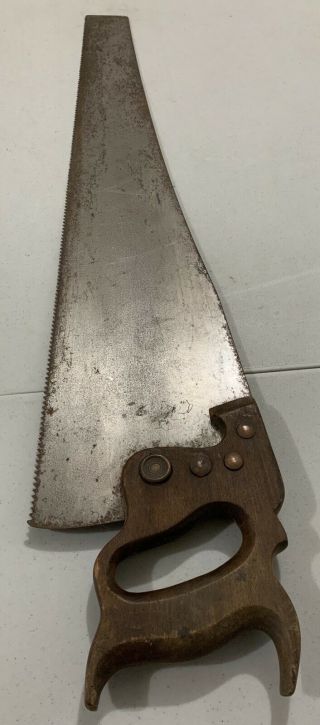 Vintage Warranted Superior 26” 7tpi Rip - Saw Hand Saw,
