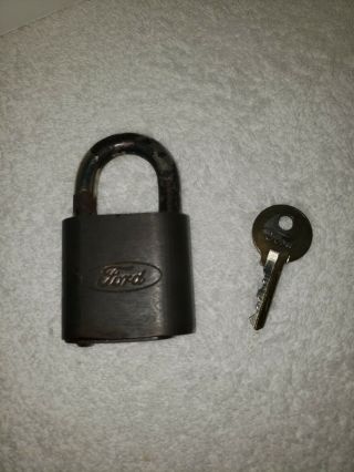 Vintage Ford Padlock Lock With Key