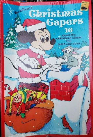 Disney Christmas Capers Cards 2 Boxes Vintage 29 (of 32) Mickey Mouse Goofy