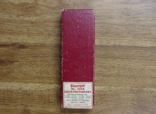 Vintage Starrett No.  S248 Drive Pin Punches,  Set Of 5,  W/original Cardboard Box