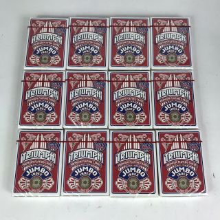 12 Decks Of Jumbo Size Triumph Playing Cards Made In Usa Poker Game Red