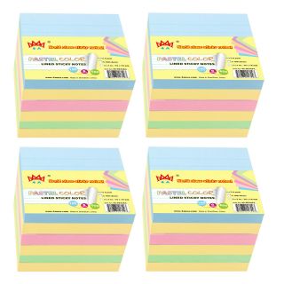 4a Self - Stick Notes Memo Pad 3  X 3  Pastel Assorted Lined Total 2400 Sheets