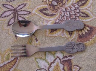 Vintage Danara Snoopy Child Spoon & Fork Stainless by United Feature © 1958 1965 3