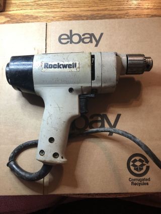 Rockwell Vintage 1/4 " Electric Drill Model 664 W/ Chuck Key