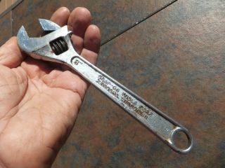 Vintage 8 " Adjustable Wrench Snap - On Tools Corp / Blue - Point Alloy Steel