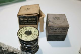 2 Vintage 1lb Spools / Boxes Of Nokorode Core Soldering Paste