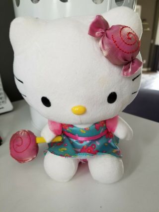 Hello Kitty Sanrio Candy 10 " Plush Lollipop Cat Doll Dress Bow Animal Toy