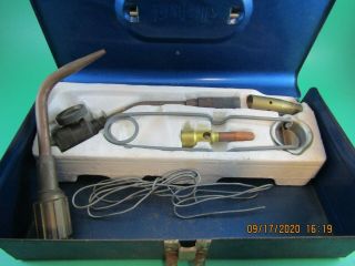 Bernzomatic Vintage Propane Torch Kit & Metal Carrying Case With Addtl Burner