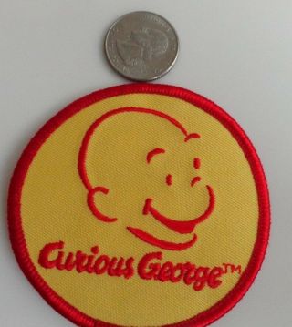 Curious George Cartoon Classic Circle Logo Embroidered Iron On Patch - Rare
