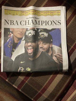 Lakers 2020 La Times Chanpiomship Edition Newspaper