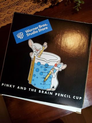 Vintage 1998 Pinky And The Brain Pencil Cup Warner Brothers