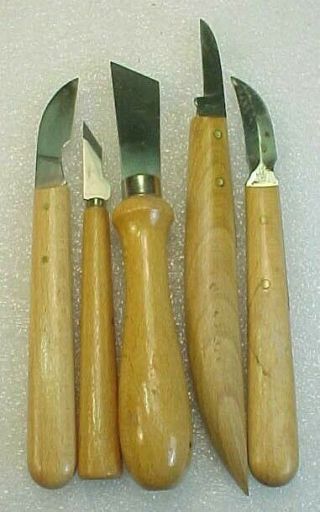 Vintage Bracht Wood Carving Tool Set 5 Piece Made In Germay