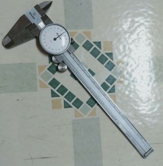 Machinist Tool Vintage Mitutoyo Dial Caliper 6 " - Made In Japan