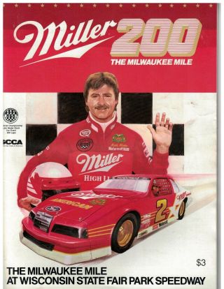 1985 Miller High Life 200 Race Program Milwaukee