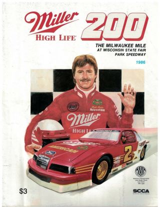 1986 Miller High Life 200 Race Program Milwaukee