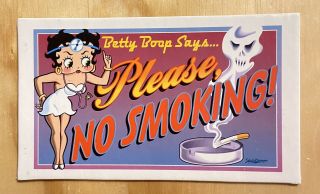 Betty Boop No Smoking Sign Kithen Sink Press Advertisement Comics