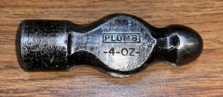 Vintage Plumb 4 Oz Ball Peen Hammer Head