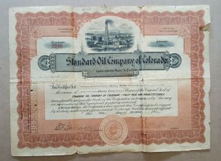 1931 - Standard Oil Company Of Colorado Stock Certificate - 25 Shares