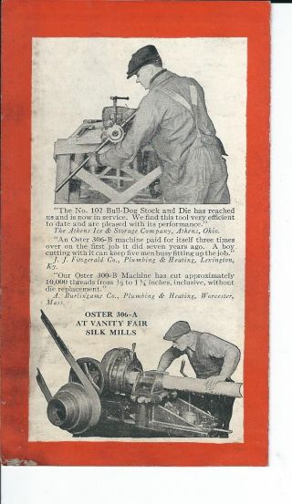 AS - 027 - 1900 ' s Oster Pipe Threading Equipment,  Advertising Leaflet Illust 2