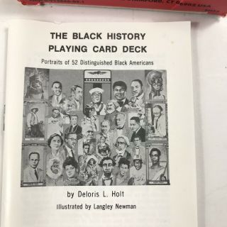 Vtg Black History Playing Cards With Biography Booklet 1977 Deck Open Box 3