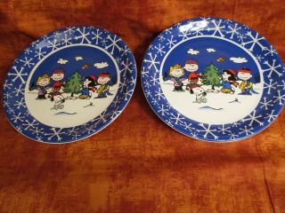 Vintage B.  I.  Inc.  Peanuts Gang Santa Christmas 8 " Porcelain Plate - 2 Available