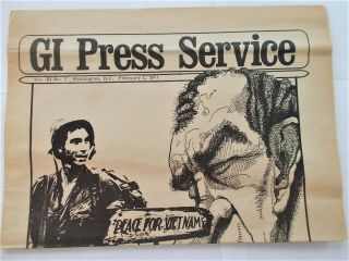 Gi Press Service V3 1 1971 Newspaper Antiwar Vietnam Angela Davis War Crimes