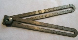 Vintage Cws Co.  Chicago Ill.  A Dozen Tools In 1 Ruler Bevel Gauge T Square Angle