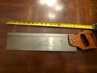 Vintage Pennsylvania Saw Co Graphics Warranted Superior 79 Back Miter Saw