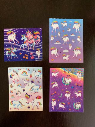 Vintage Lisa Frank Markie Unicorns Small Partial Sticker Sheets