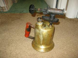 Vintage Antique Brass Welding Plumbing Soldering Iron Gas Blow Torch