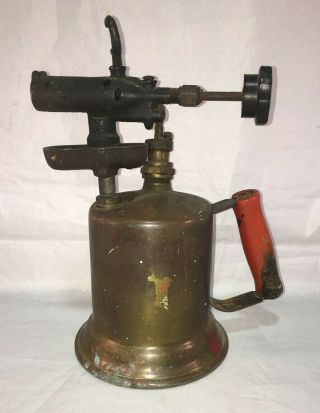 Vintage Clayton And Lambert Brass Blow Torch Wood Handle