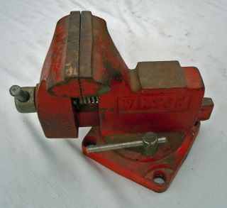 Vintage Wilton 3 - 1/2 " Bench Vise W/swivel Base And Pipe Grip
