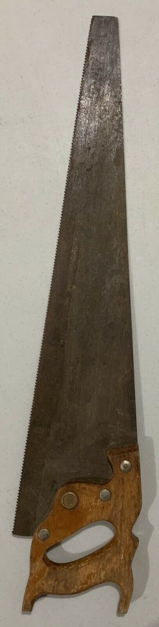 Vintage Warranted Superior 8 TPI 26” Hand Saw,  Rip Saw 2
