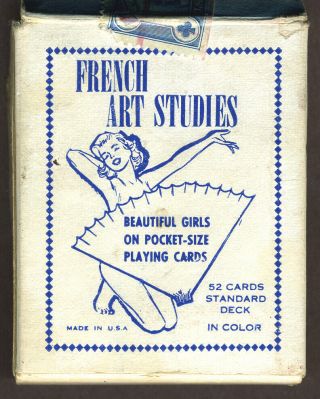 Vintage French Art Studies Playing Cards,  Usa