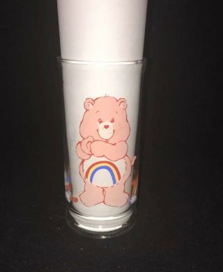Care Bears Cheer Bear Pizza Hut Limited Edition Collectors Series Glass - 1983