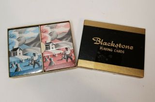 Vintage Blackstone Playing Cards Double Deck With Tax Stamp