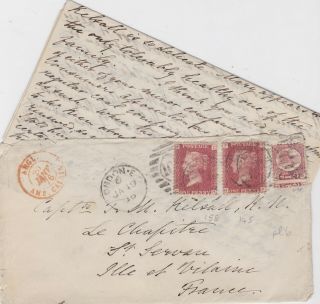 1876 Qv Gb Cover With A ½d Bantam Pl 6 & Two 1d Red Stamps To Royal Navy Captain