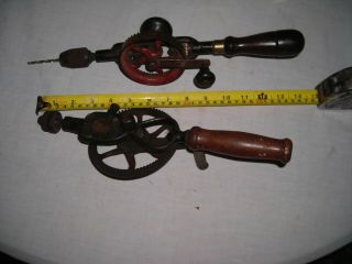 Two Antique / Vintage Hand Crank Drills, 3