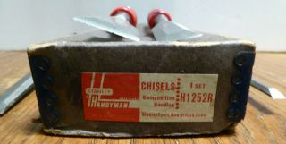 Vintage Stanley H1252R Wood Chisel Set of Four (4) 1 