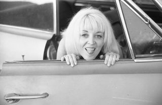1960s Vogel Negative,  Gorgeous Blonde Pin - Up Girl Betty Miller In Car,  T214869
