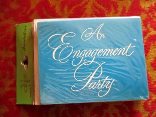 Vtg 60s Mid Century Print Engagent Party Invitations Cards 12 Pack Norcross