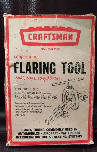 Vintage Sears Craftsman Copper Tube Flaring Tool 55371 Made In Usa