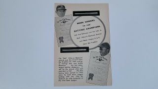 Jackie Robinson George Kell 1949 Louisville Slugger Bud Hillerich Award Sheet