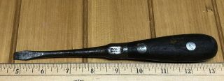 Antique Cast Steel Spit Wood Handle Screw Driver 8 - 3/8” Ryan’s 5/16flat Head Usa